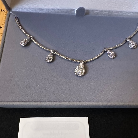 Nolan Miller Glamour Collection Necklace teardrop shape sparkle silver - Picture 4 of 5